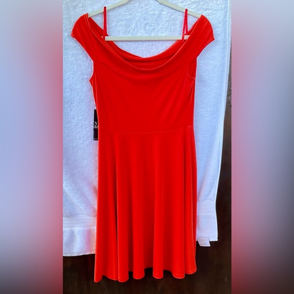 New York & Company Stretch S/L Orange Dinner Dress; NWT; M - Picture 6 of 14